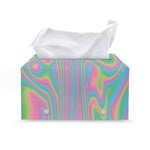 Rainbow Holographic Print Leather Tissue Box Cover