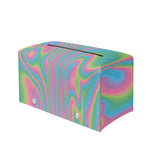 Rainbow Holographic Print Leather Tissue Box Cover