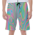 Rainbow Holographic Print Men's Beach Shorts