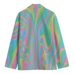 Rainbow Holographic Print Men's Cotton Blazer
