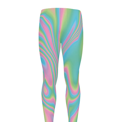 Rainbow Holographic Print Men's leggings