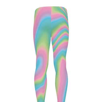 Rainbow Holographic Print Men's leggings