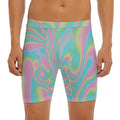 Rainbow Holographic Print Men's Long Boxer Briefs