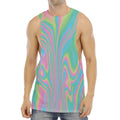 Rainbow Holographic Print Men's Muscle Tank Top