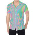 Rainbow Holographic Print Men's Shirt
