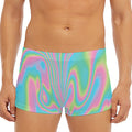 Rainbow Holographic Print Men's Short Boxer Briefs