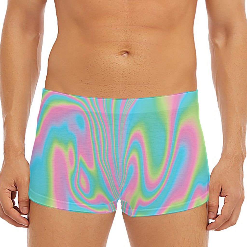 Rainbow Holographic Print Men's Short Boxer Briefs