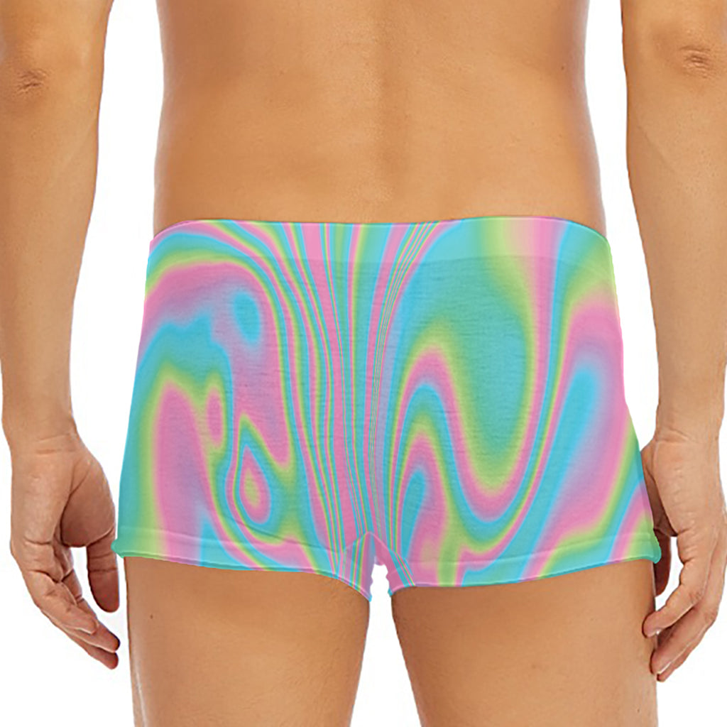 Rainbow Holographic Print Men's Short Boxer Briefs