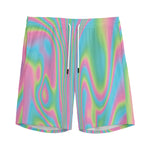 Rainbow Holographic Print Men's Sports Shorts