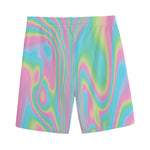 Rainbow Holographic Print Men's Sports Shorts