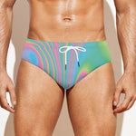 Rainbow Holographic Print Men's Swim Briefs