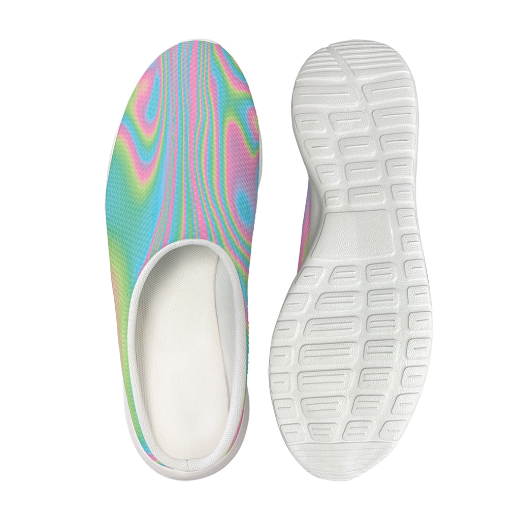 Rainbow Holographic Print Mesh Casual Shoes