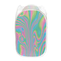 Rainbow Holographic Print Mesh Laundry Hamper