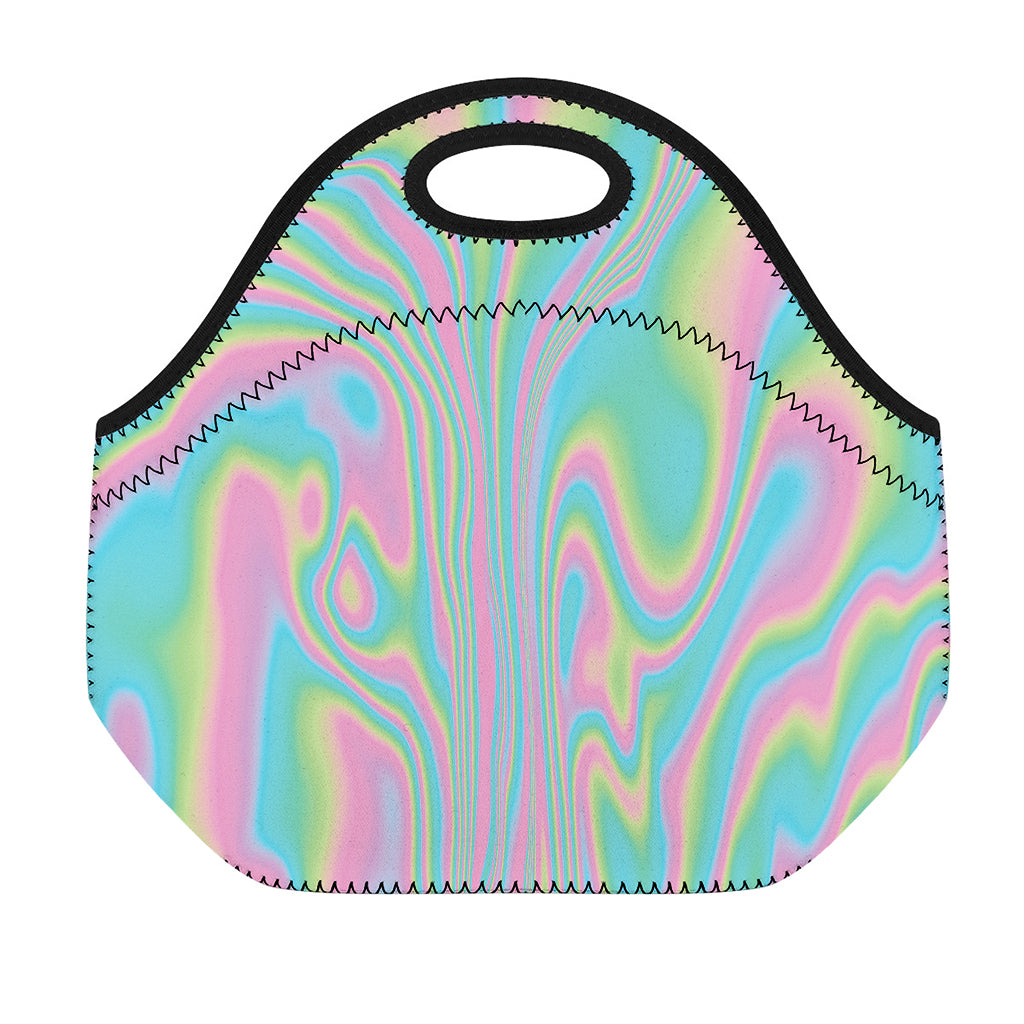Rainbow Holographic Print Neoprene Lunch Bag