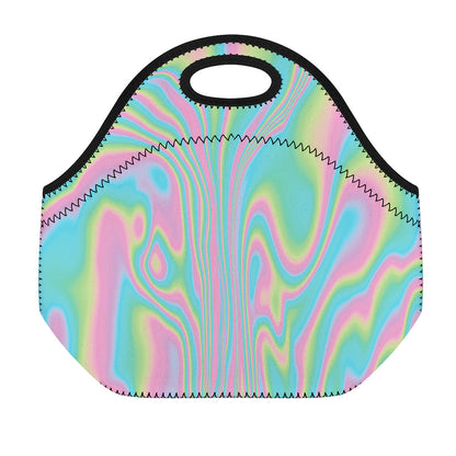 Rainbow Holographic Print Neoprene Lunch Bag