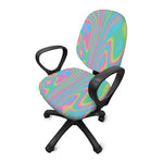 Rainbow Holographic Print Office Chair Cover