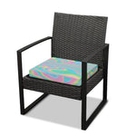 Rainbow Holographic Print Outdoor Seat Cushion Cover