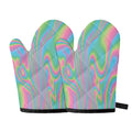Rainbow Holographic Print Oven Mitts