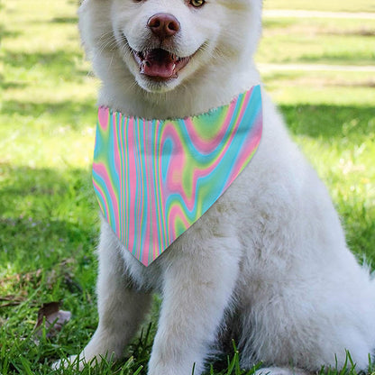 Rainbow Holographic Print Over The Collar Dog Bandana