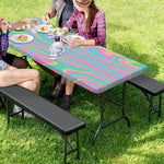 Rainbow Holographic Print Picnic Table Cover
