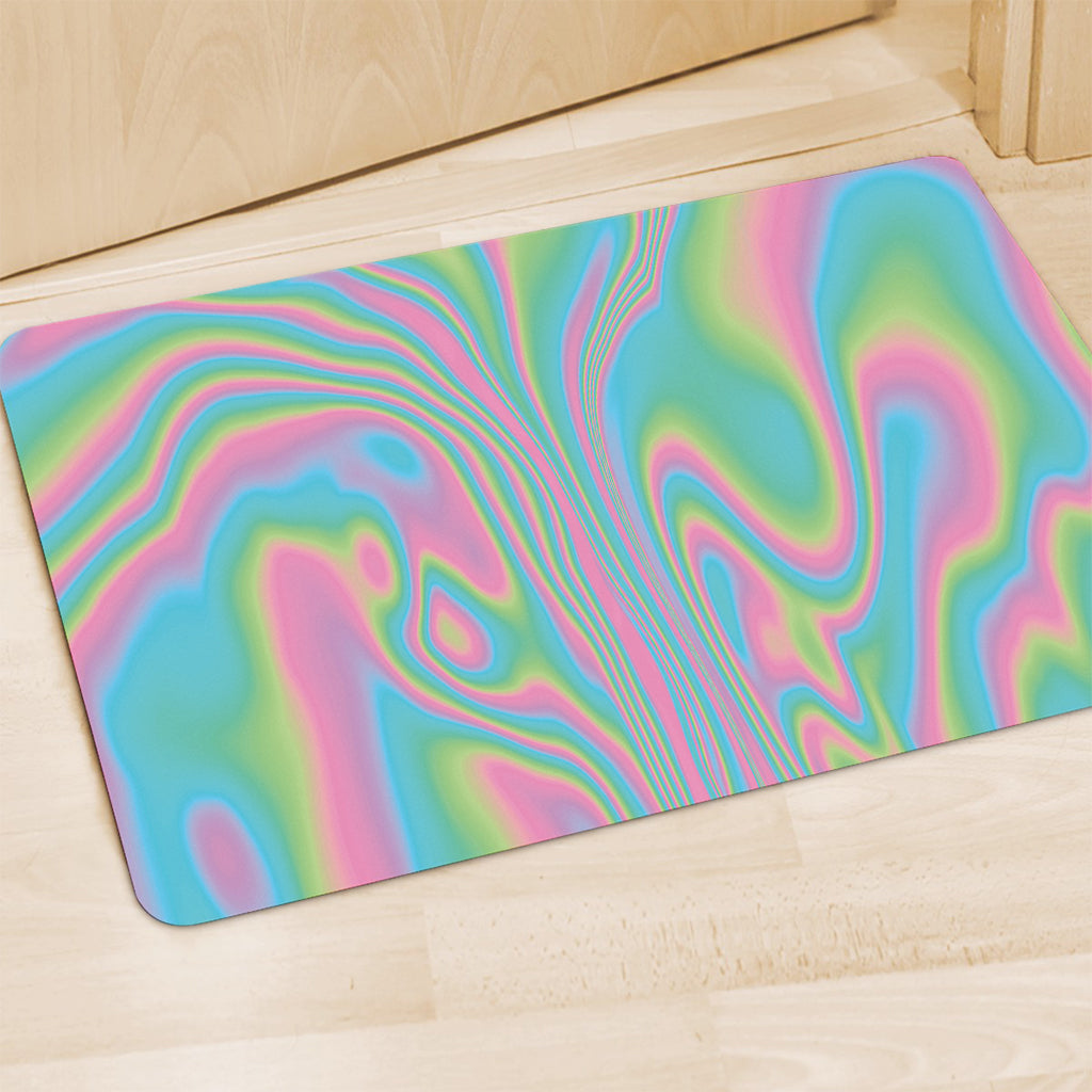 Rainbow Holographic Print Polyester Doormat
