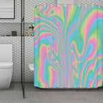 Rainbow Holographic Print Polyester Shower Curtain