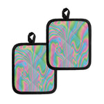 Rainbow Holographic Print Pot Holders