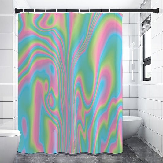 Rainbow Holographic Print Premium Shower Curtain