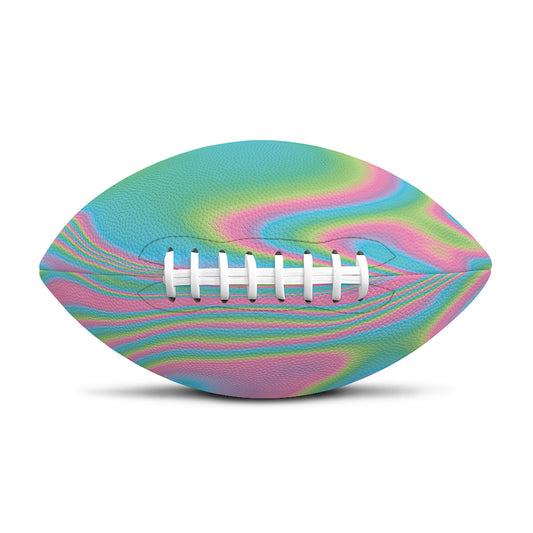Rainbow Holographic Print Rugby Ball