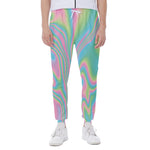 Rainbow Holographic Print Scuba Joggers