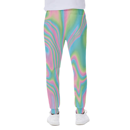 Rainbow Holographic Print Scuba Joggers