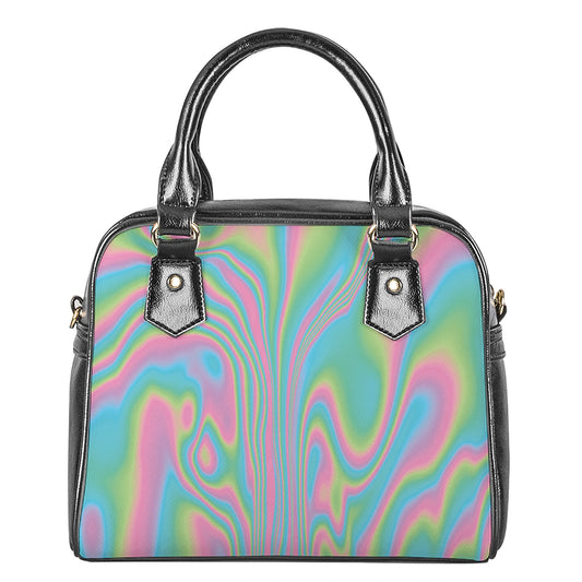 Rainbow Holographic Print Shoulder Handbag