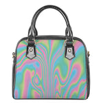 Rainbow Holographic Print Shoulder Handbag