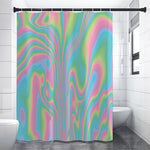 Rainbow Holographic Print Shower Curtain