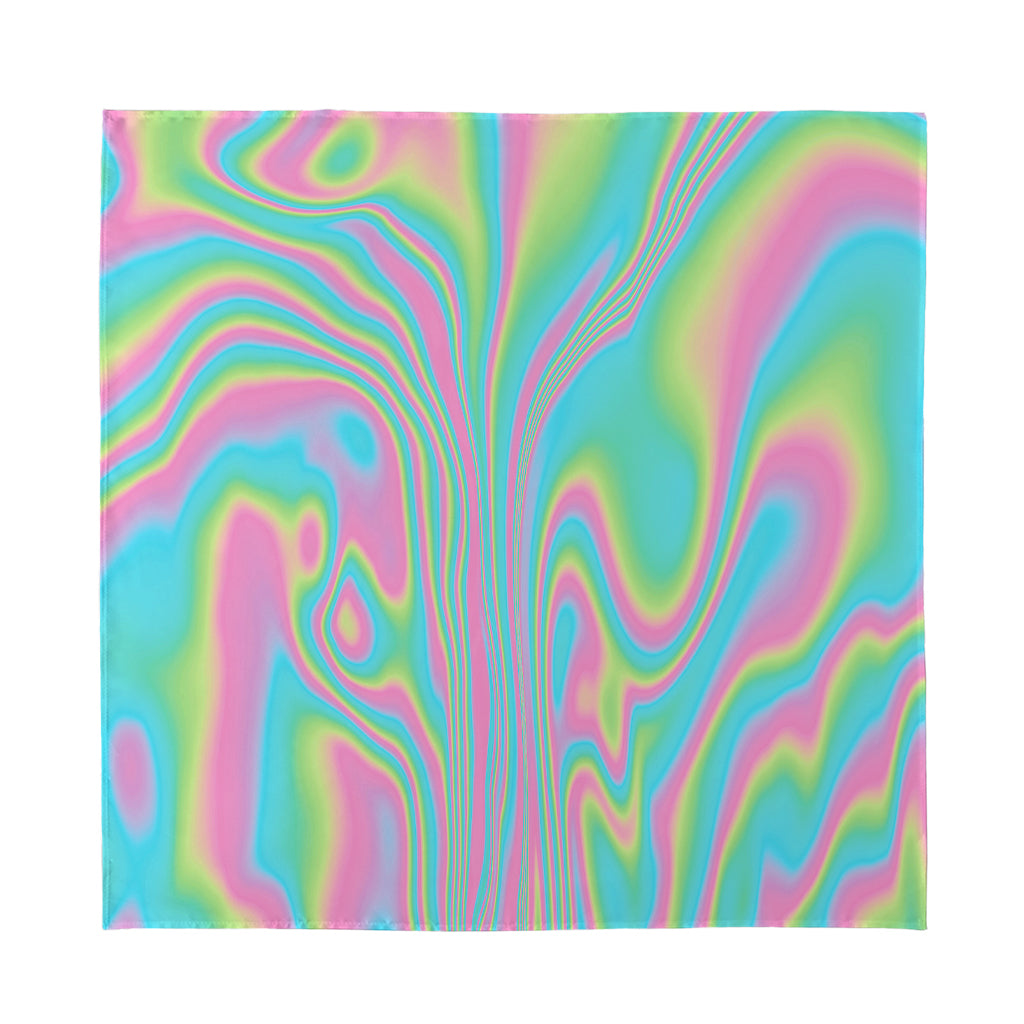 Rainbow Holographic Print Silk Bandana