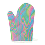 Rainbow Holographic Print Single Oven Mitt