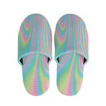 Rainbow Holographic Print Slippers