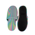 Rainbow Holographic Print Slippers