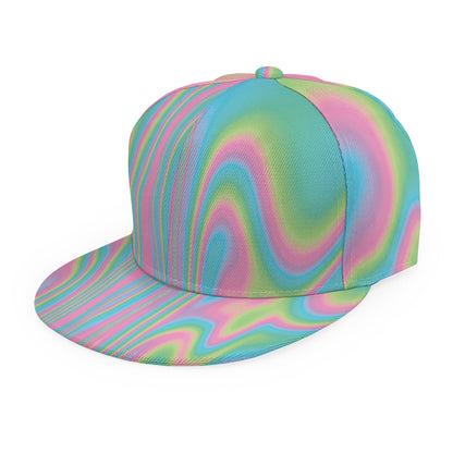 Rainbow Holographic Print Snapback Cap