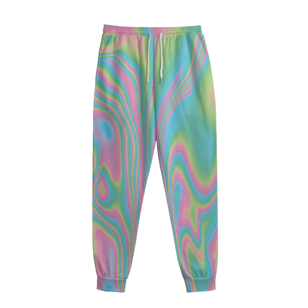 Rainbow Holographic Print Sweatpants