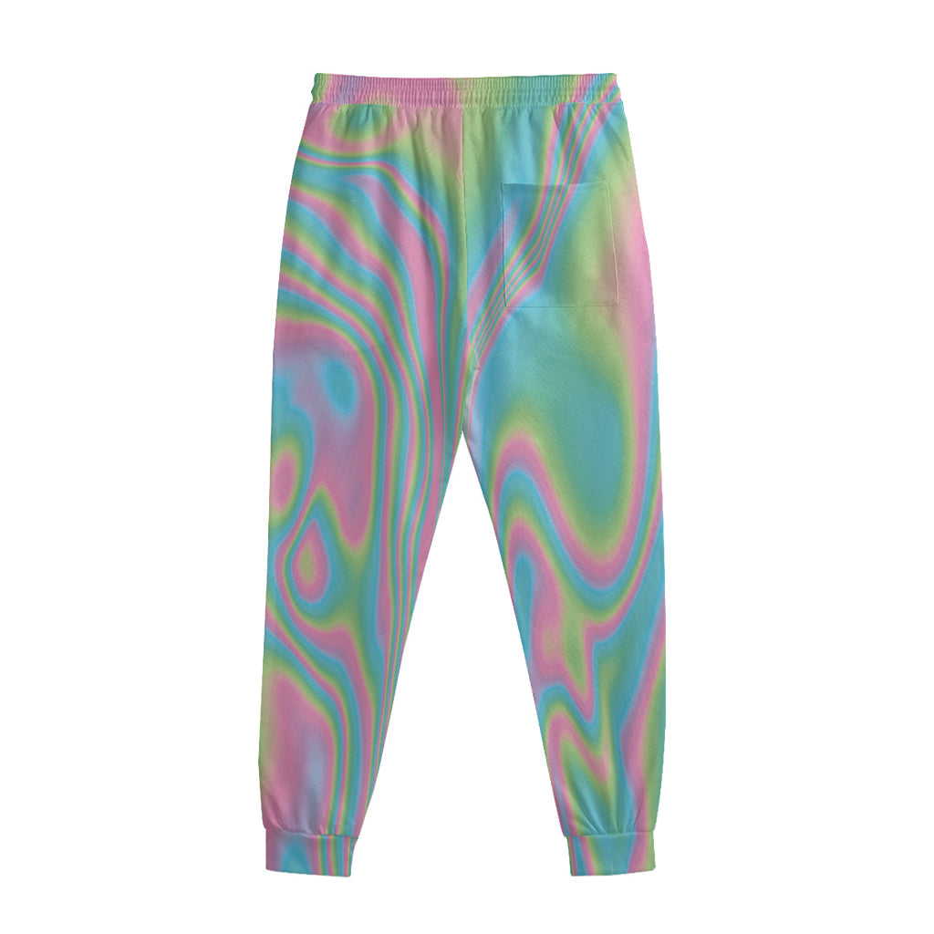 Rainbow Holographic Print Sweatpants