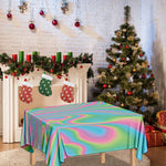 Rainbow Holographic Print Tablecloth