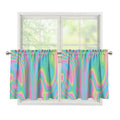 Rainbow Holographic Print Tier Curtains