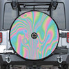 Rainbow Holographic Print Tire Cover With Camera Hole