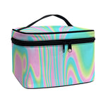 Rainbow Holographic Print Travel Makeup Bag