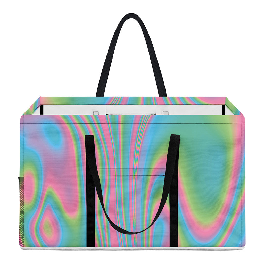 Rainbow Holographic Print Utility Tote Bag
