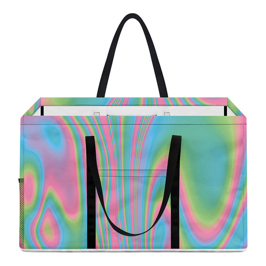 Rainbow Holographic Print Utility Tote Bag