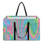 Rainbow Holographic Print Utility Tote Bag