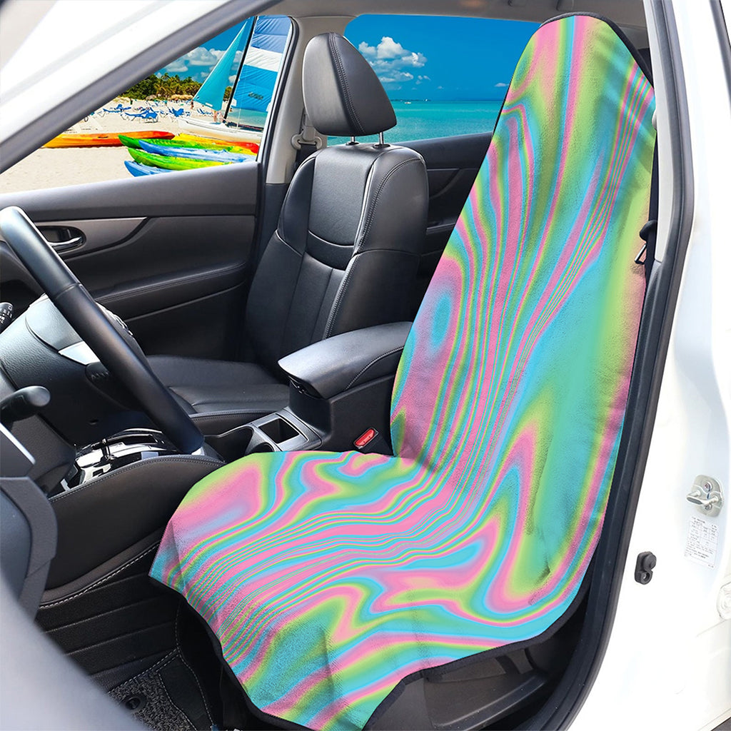 Rainbow Holographic Print Waterproof Car Seat Cover