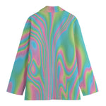 Rainbow Holographic Print Women's Cotton Blazer